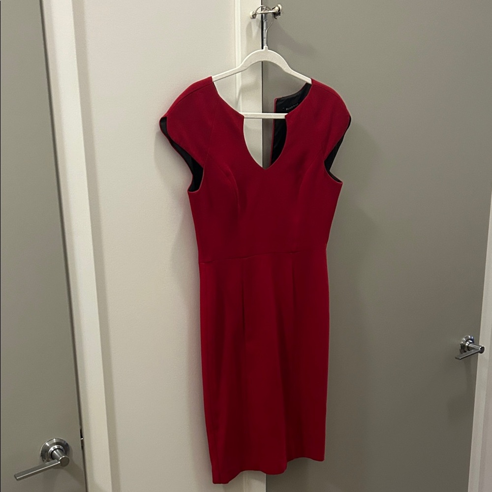 Black Halo Red Midi Dress